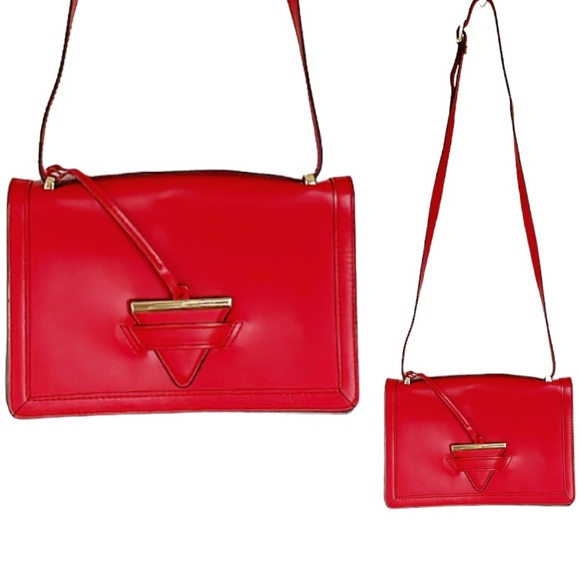 None Handbags - Camelia Roma red genuine Italian leather crossbody bag